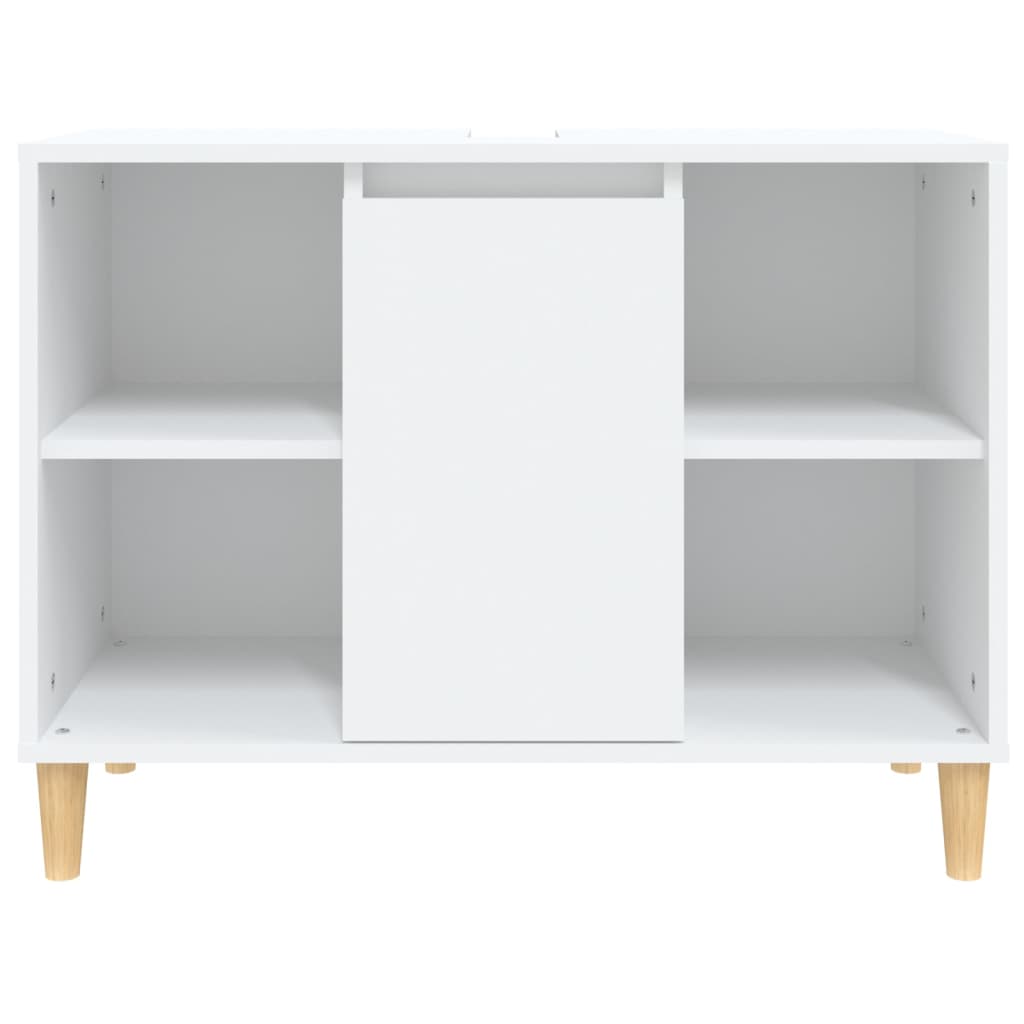 vidaXL Umývadlová skrinka biela 80x33x60 cm kompozitné drevo