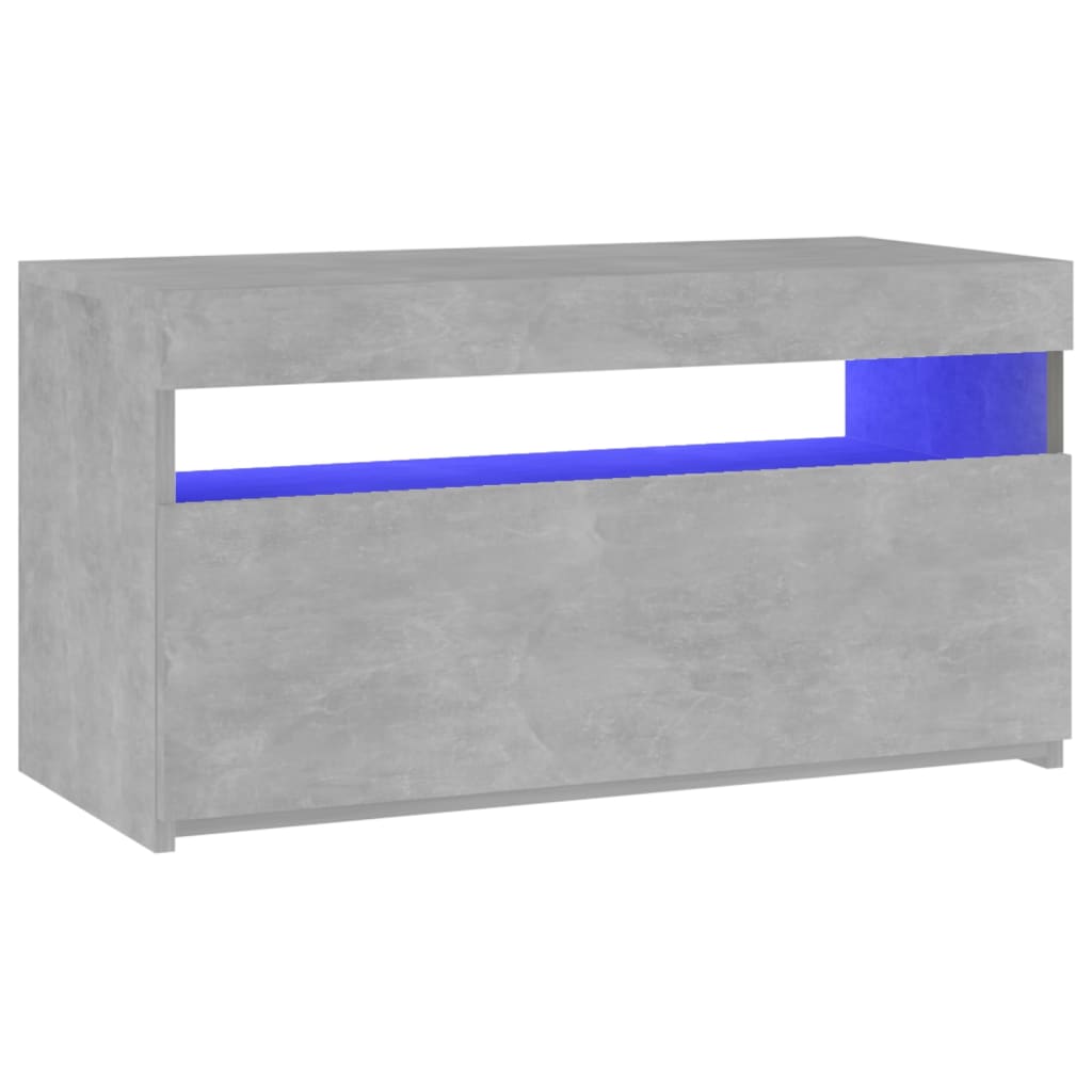vidaXL TV skrinka s LED svetlami betónovo-sivá 75x35x40 cm