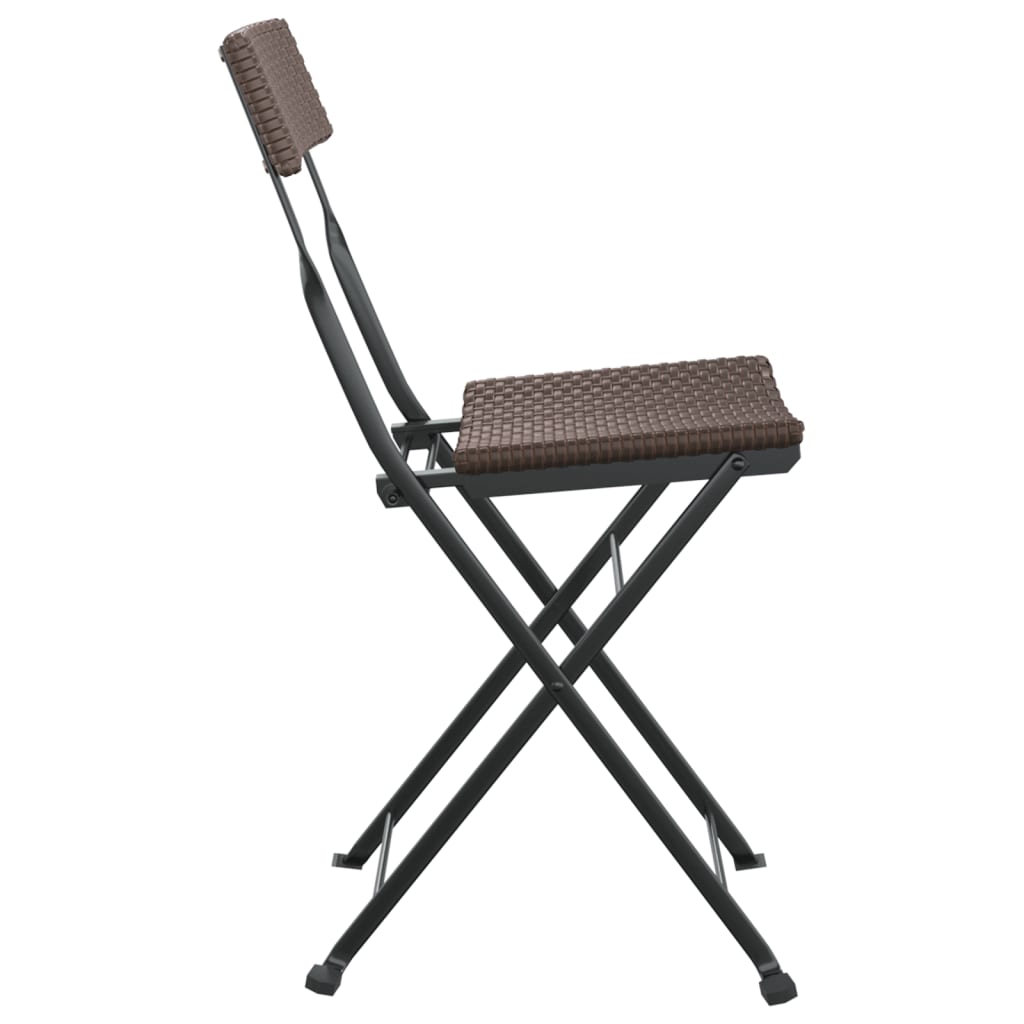 vidaXL Skladacie bistro stoličky 6 ks hnedé polyratan a oceľ