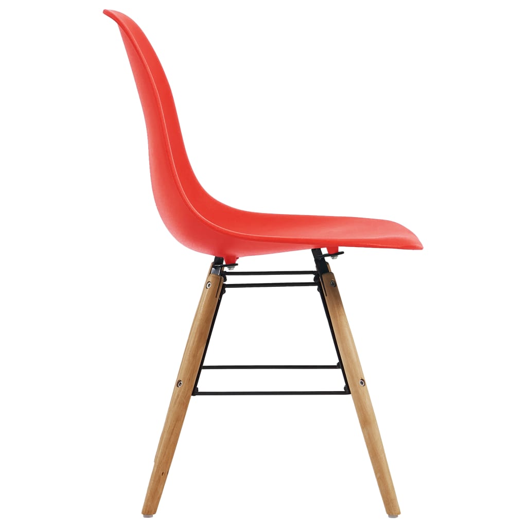 vidaXL Jedálenské stoličky 4 ks, červené, plast