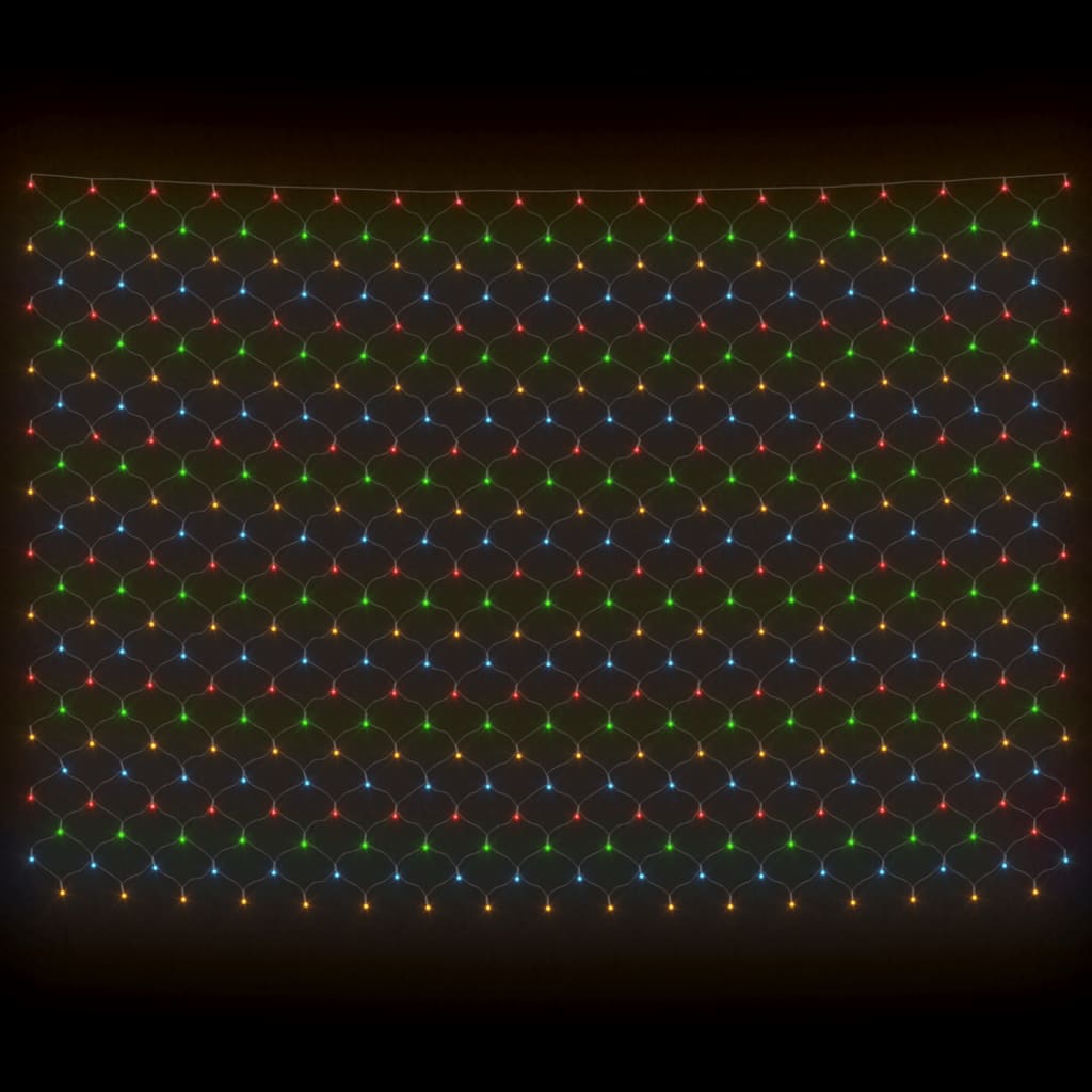 vidaXL Vianočná svetelná sieť farebná 3x3 m 306 LED interiér exteriér