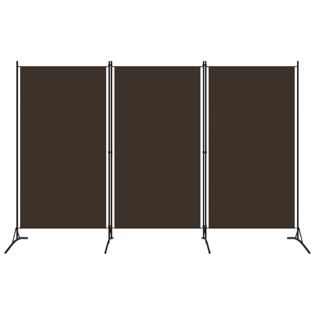 vidaXL 3-panelový paraván hnedý 260x180 cm