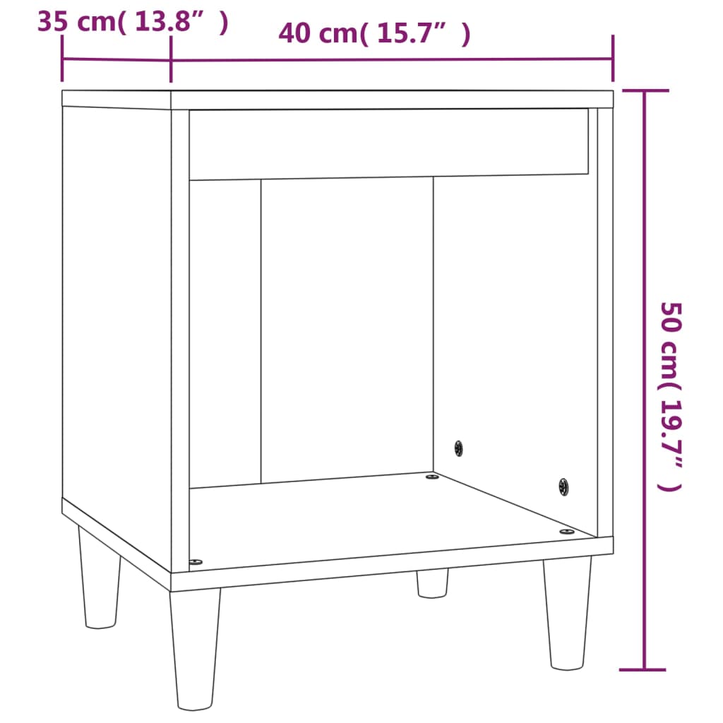 vidaXL Nočný stolík lesklý biely 40x35x50 cm spracované drevo