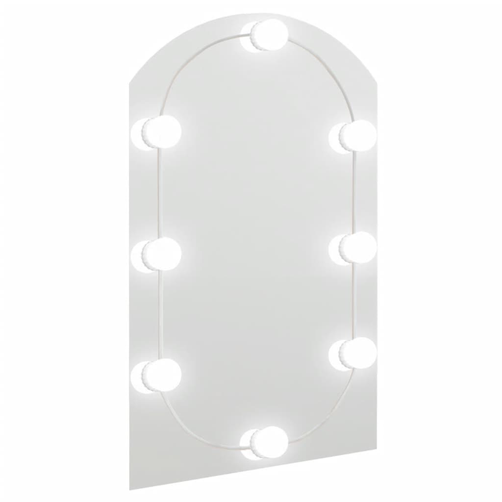 vidaXL Zrkadlo s LED svetlami 60x40 cm sklenené oblúkové