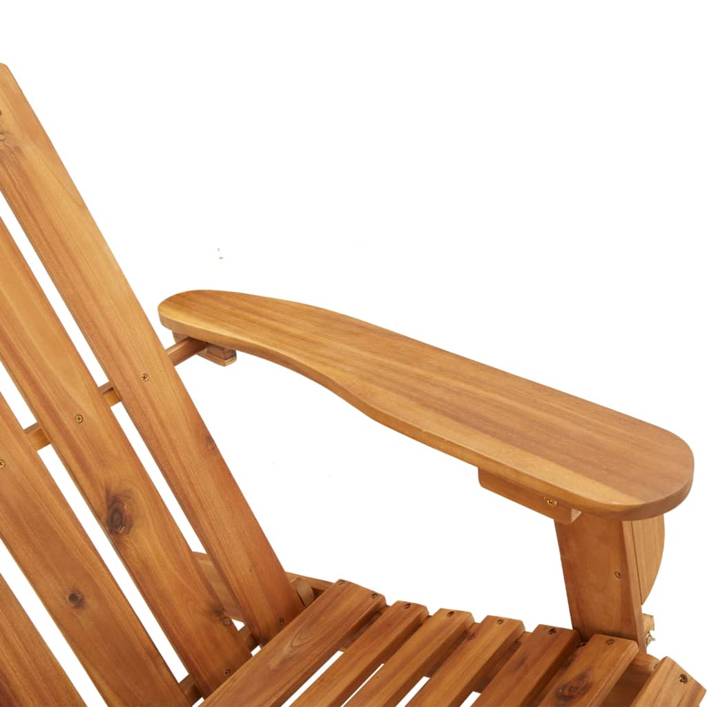 vidaXL Adirondack Záhradná stolička s podnožkou masívne akáciové drevo