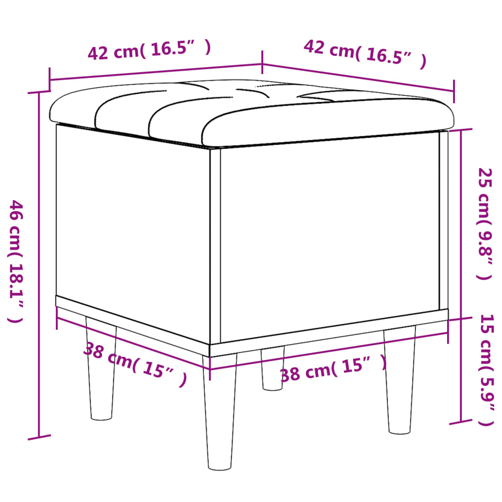 vidaXL Úložná lavička biela 42x42x46 cm kompozitné drevo