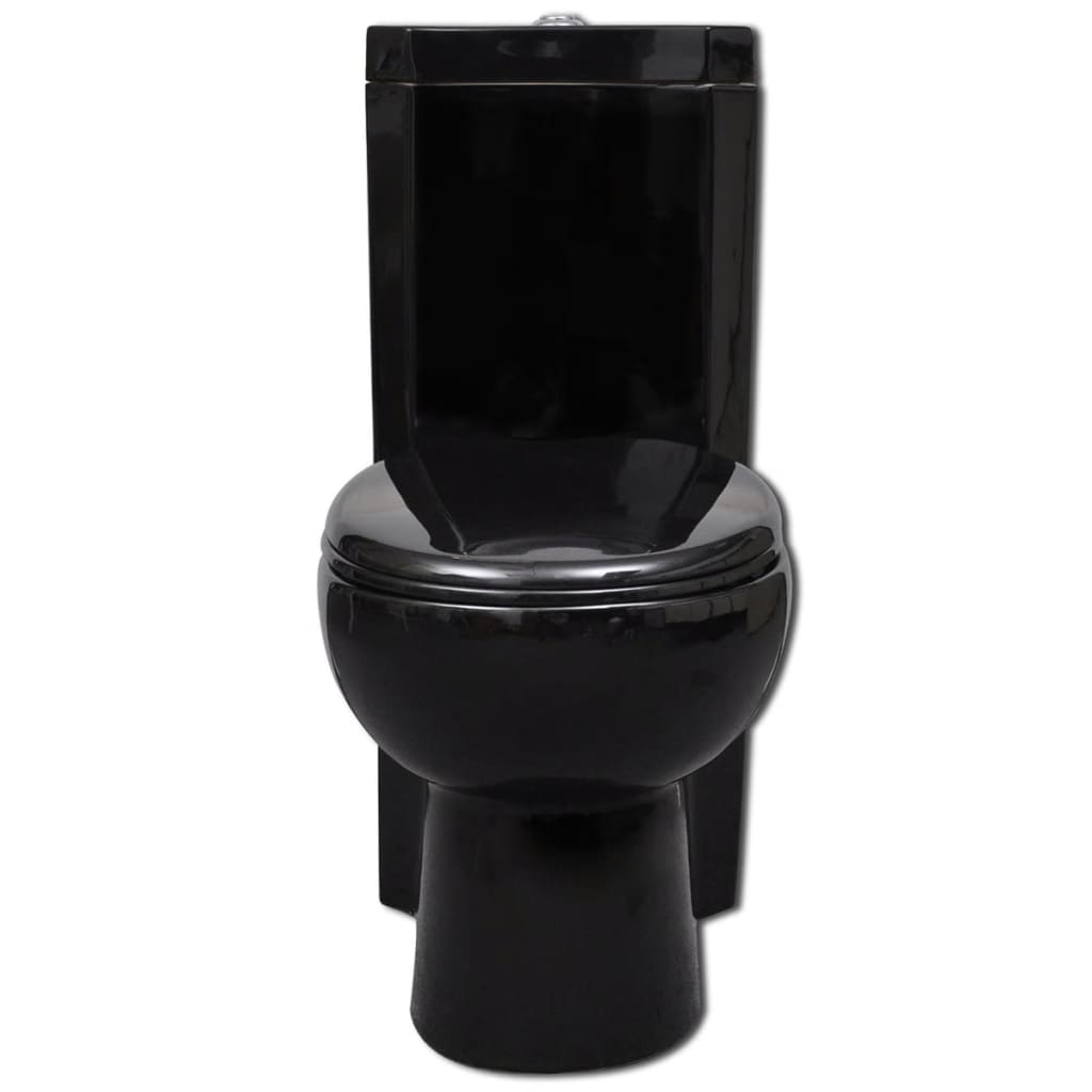 vidaXL Keramická toaleta/WC do kúpeľne, rohová, čierna