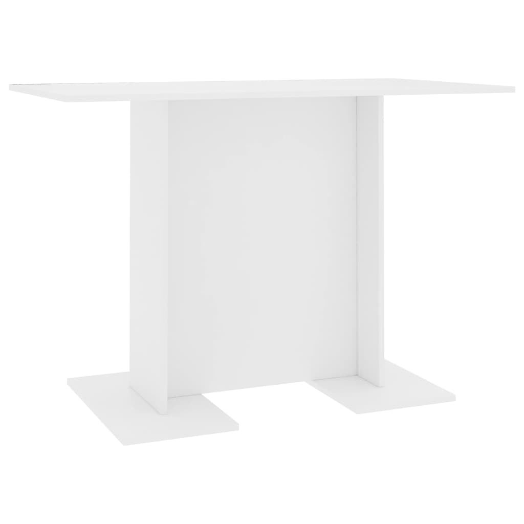 vidaXL Jedálenský stôl, biely 110x60x75 cm, kompozitné drevo