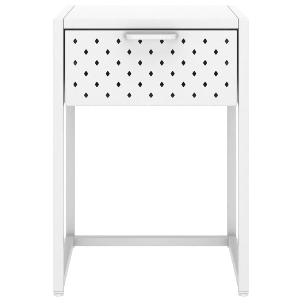 vidaXL Nočný stolík biely 38x35x54 cm oceľ