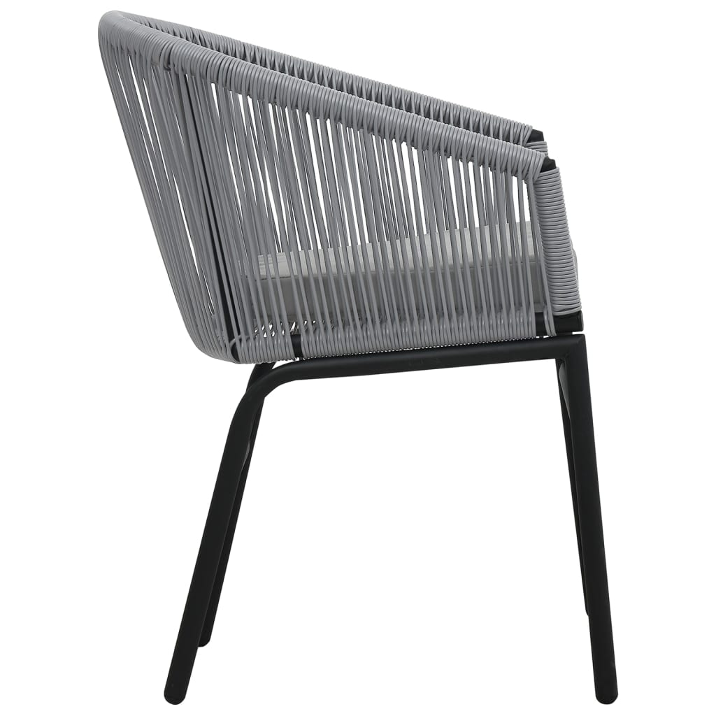 vidaXL Záhradné stoličky 2 ks, antracitové, PE ratan