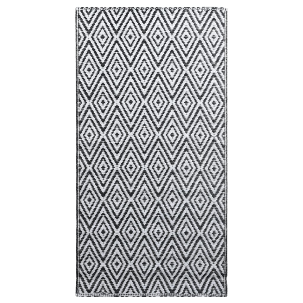 vidaXL Vonkajší koberec bielo-čierny 160x230 cm PP