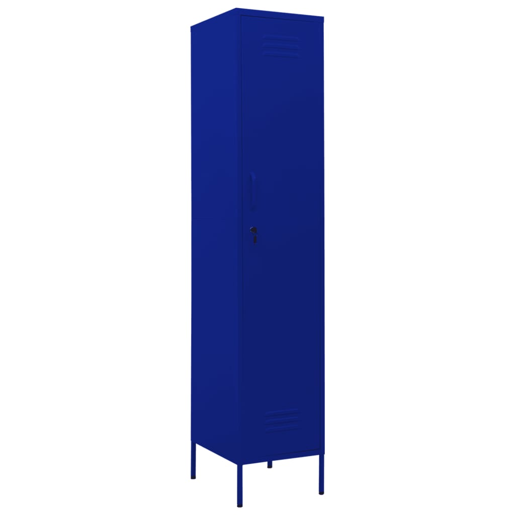 vidaXL Uzamykacia skriňa námornícka-modrá 35x46x180 cm oceľová