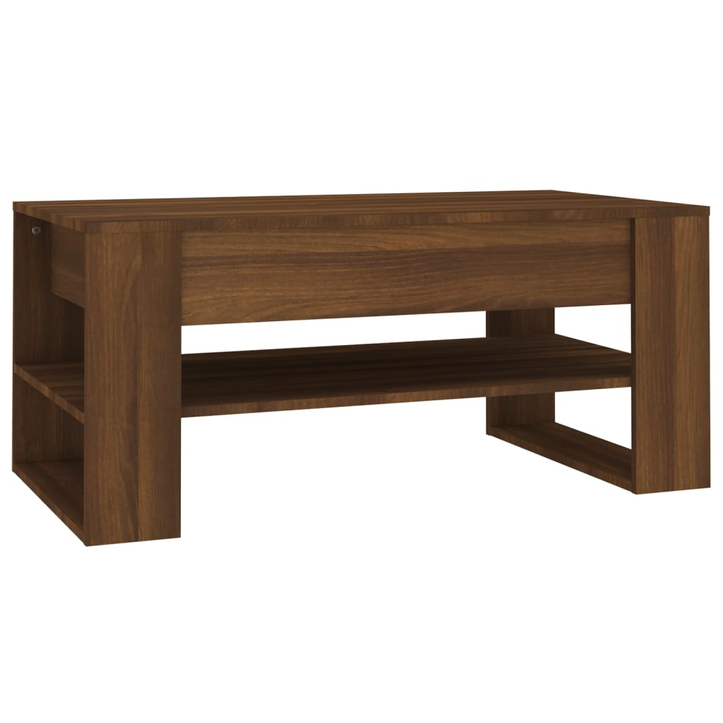 vidaXL Konferenčný stolík hnedý dub 102x55x45 cm spracované drevo
