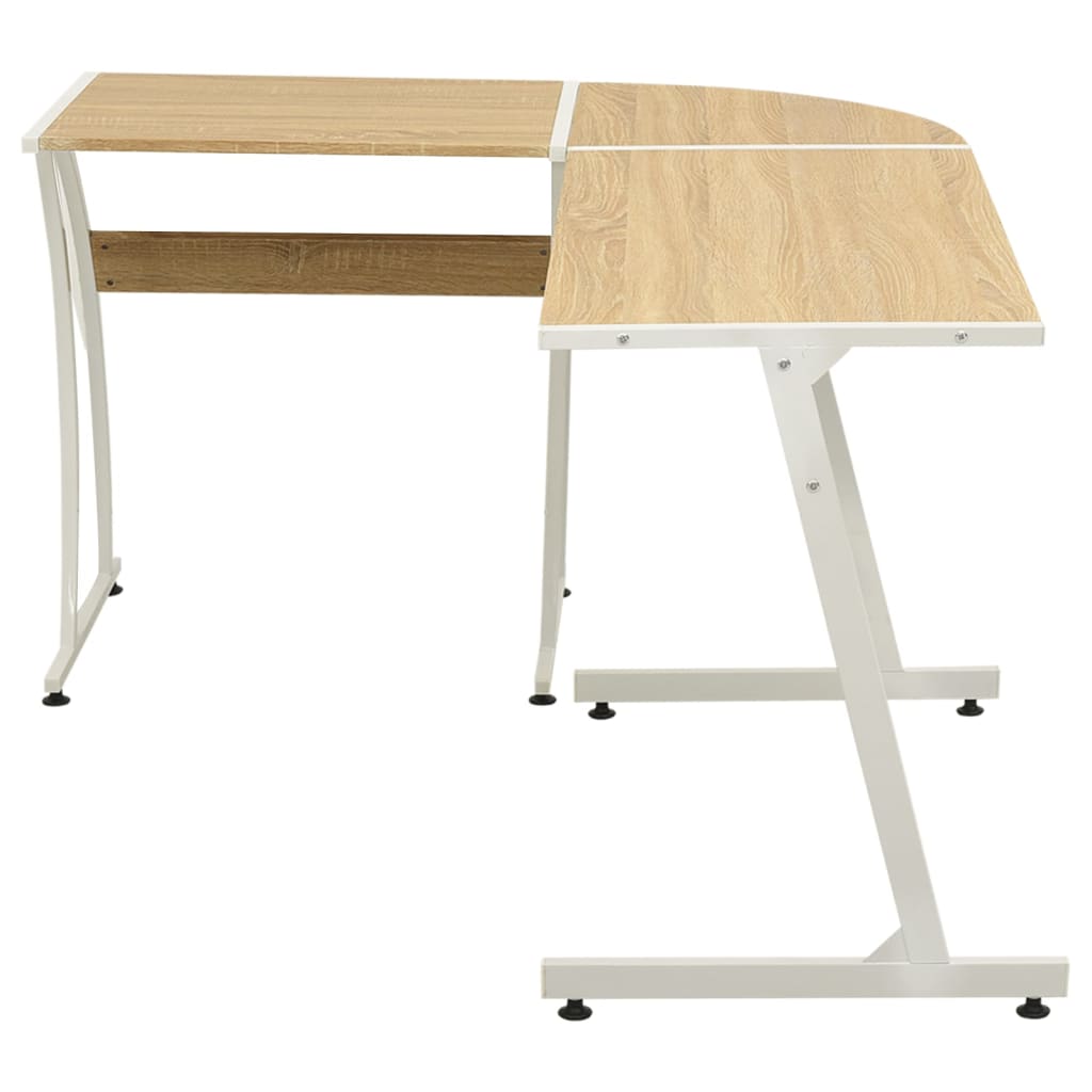 vidaXL Rohový písací stôl v tvare L, dubový