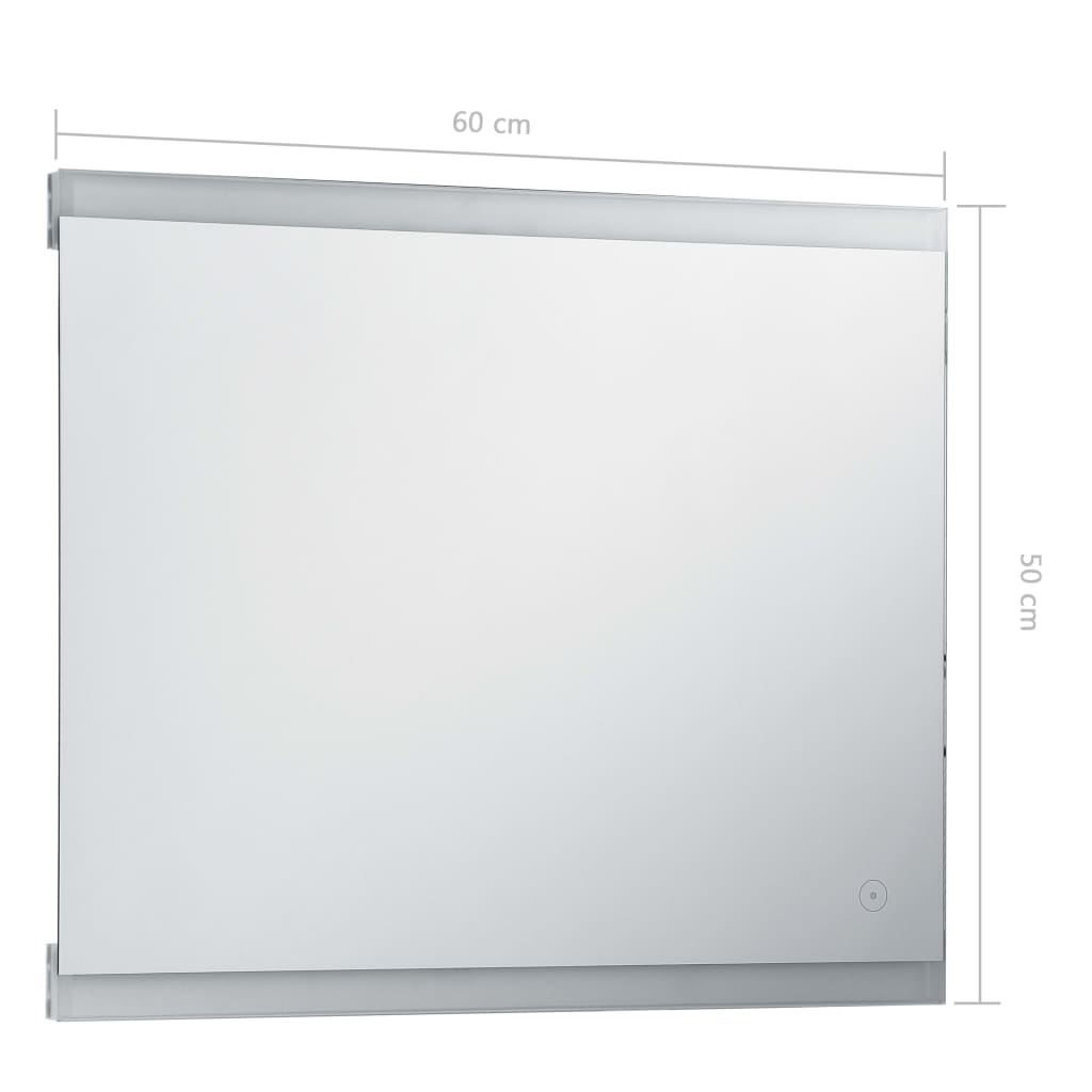 vidaXL Kúpeľňové nástenné zrkadlo s LED a dotykovým senzorom 60x50 cm
