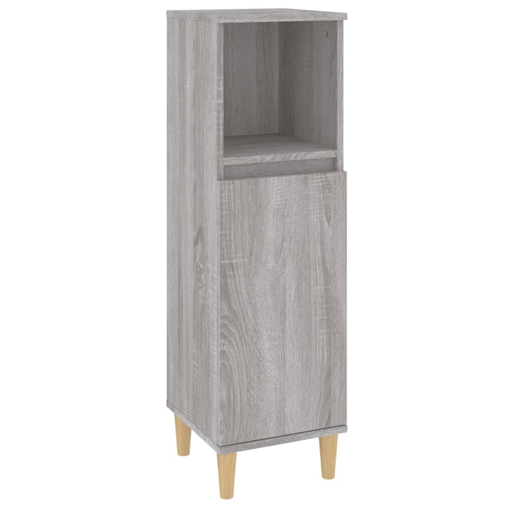 vidaXL 3-dielna sada kúpeľňového nábytku sivá sonoma spracované drevo