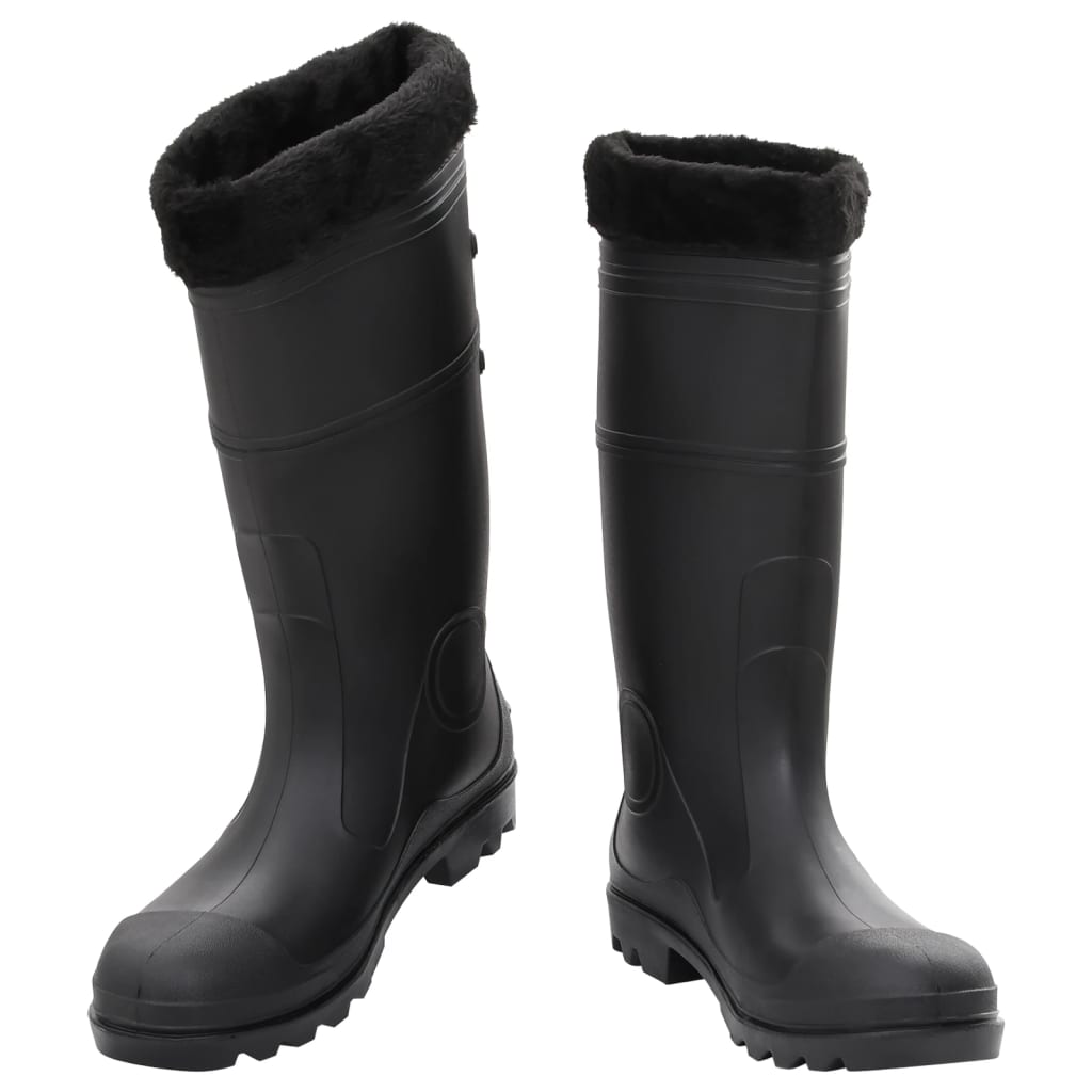vidaXL Topánky do dažďa s vyberateľnými ponožkami čierne veľk. 45 PVC