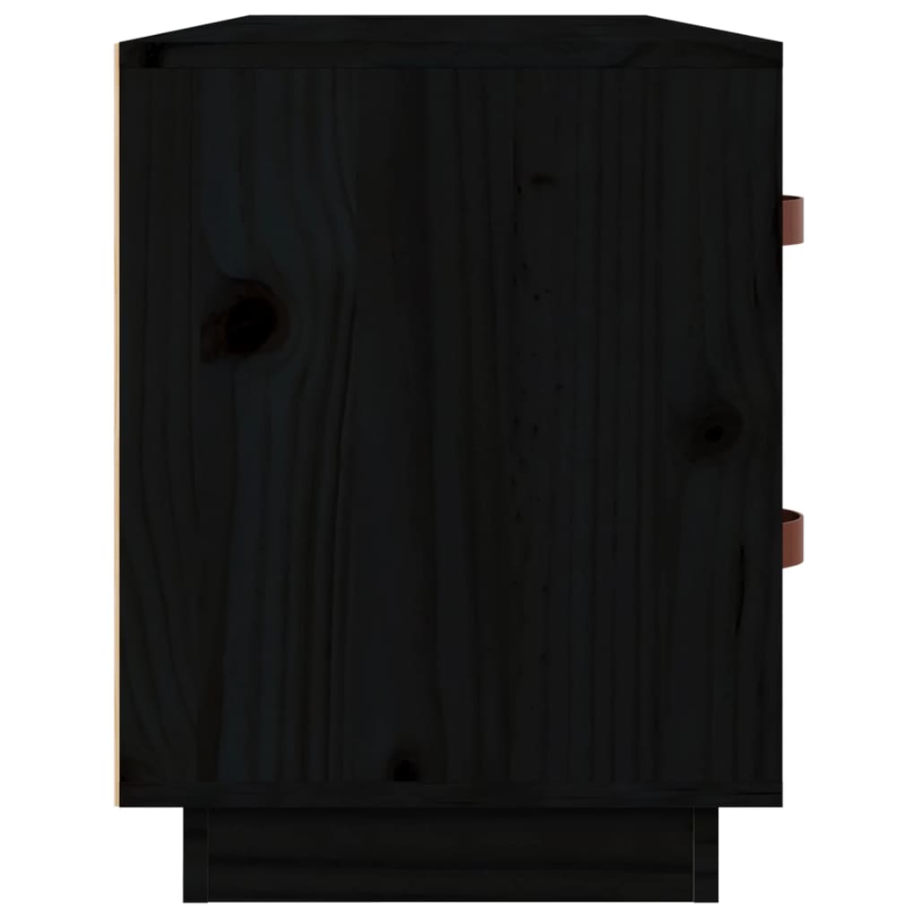 vidaXL Lavica na topánky čierna 100x34x45 cm masívna borovica