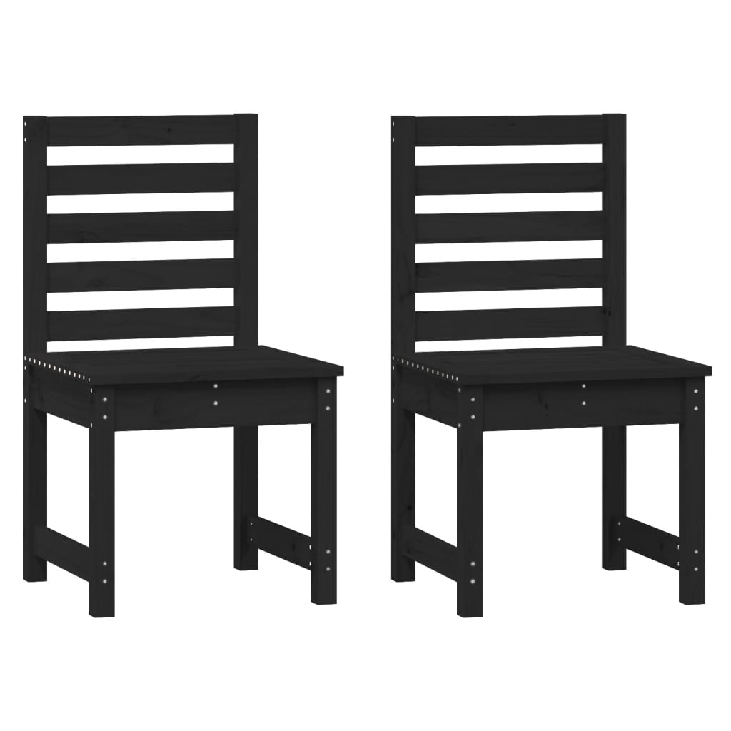 vidaXL Záhradné stoličky 2 ks čierne 50x48x91,5 cm borovicový masív