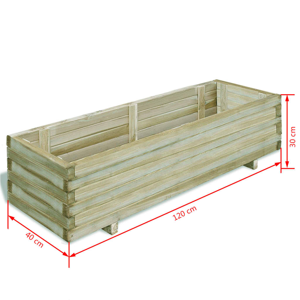 vidaXL Vyvýšený záhon 120x40x30 cm, drevo, obdĺžnikový