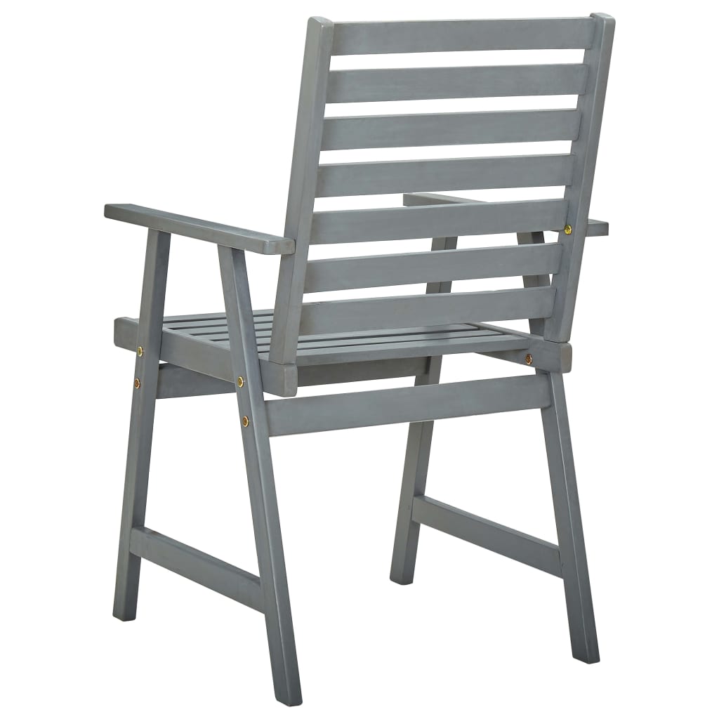vidaXL Záhradné jedálenské stoličky 8 ks sivé akáciový masív