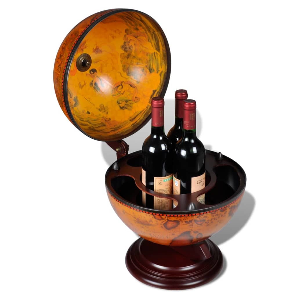 vidaXL Stolový glóbusový bar/stojan na víno, eukalyptové drevo