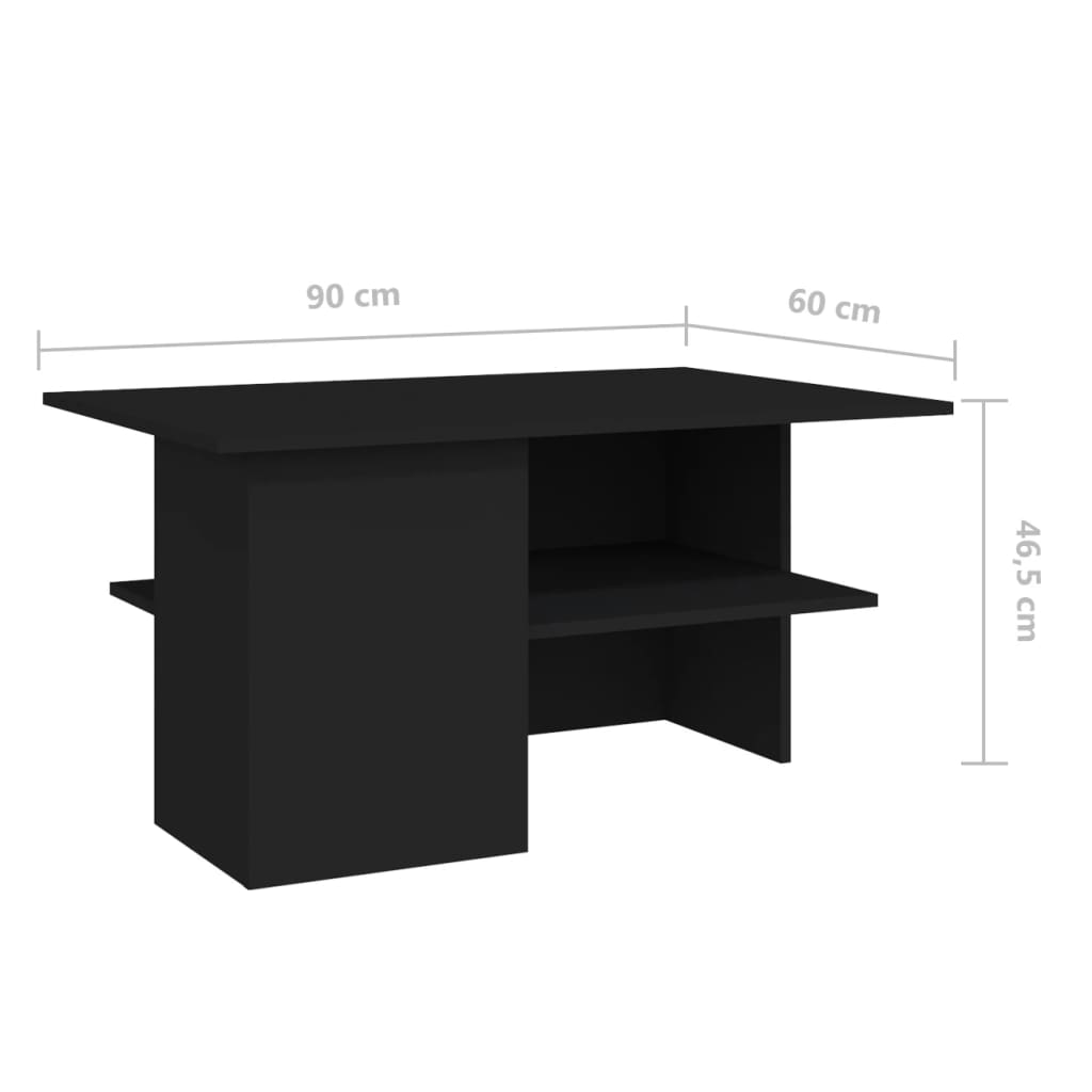 vidaXL Konferenčný stolík čierny 90x60x46,5 cm drevotrieska
