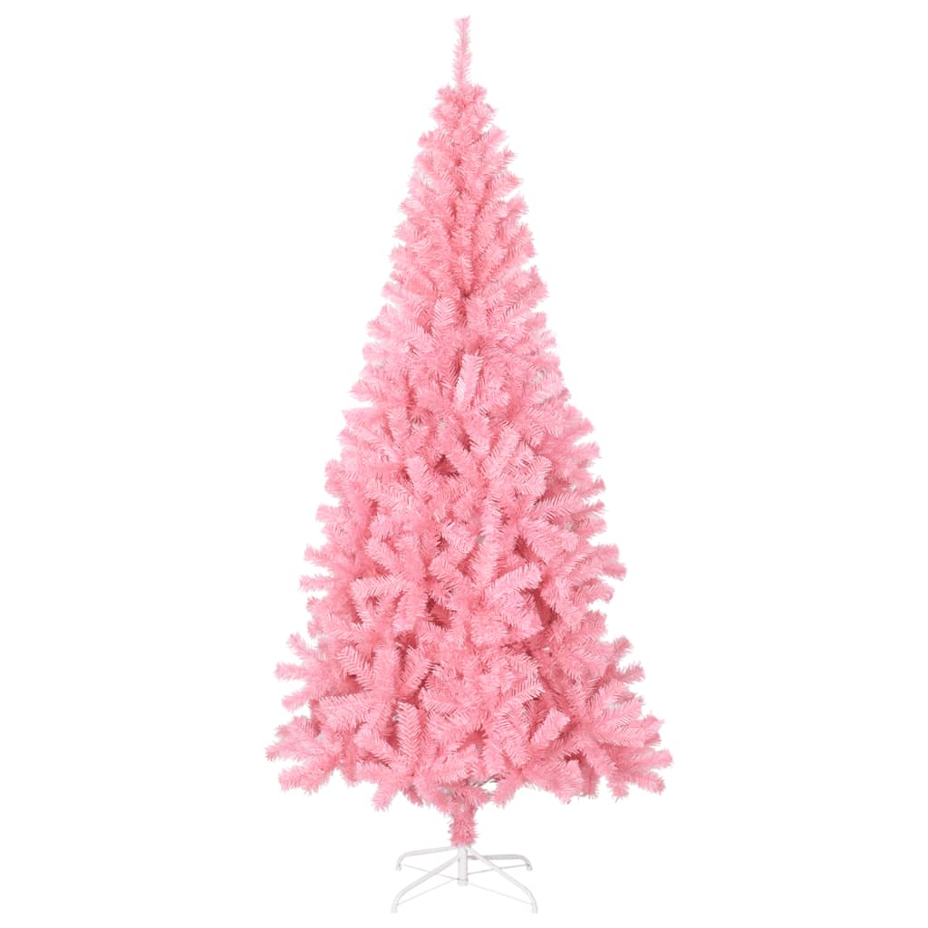 vidaXL Umelý vianočný stromček so stojanom, ružový 240 cm, PVC