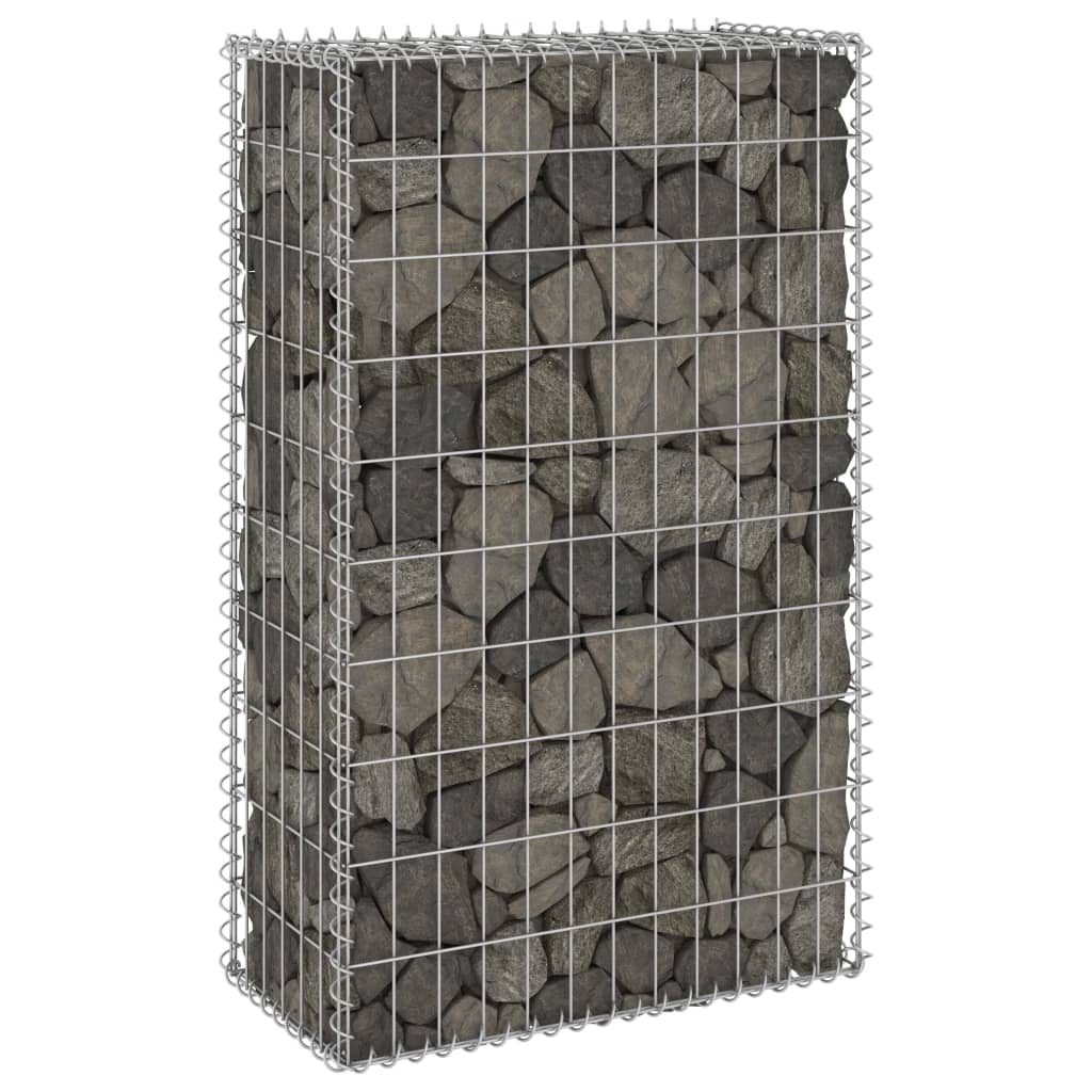 vidaXL Gabiónová stena s krytmi, pozinkovaná oceľ 60x30x100 cm