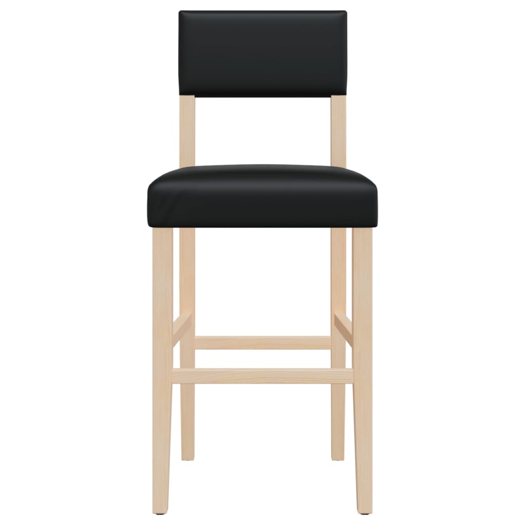 vidaXL Barové stoličky 2 ks masívny kaučukovník a umelá koža