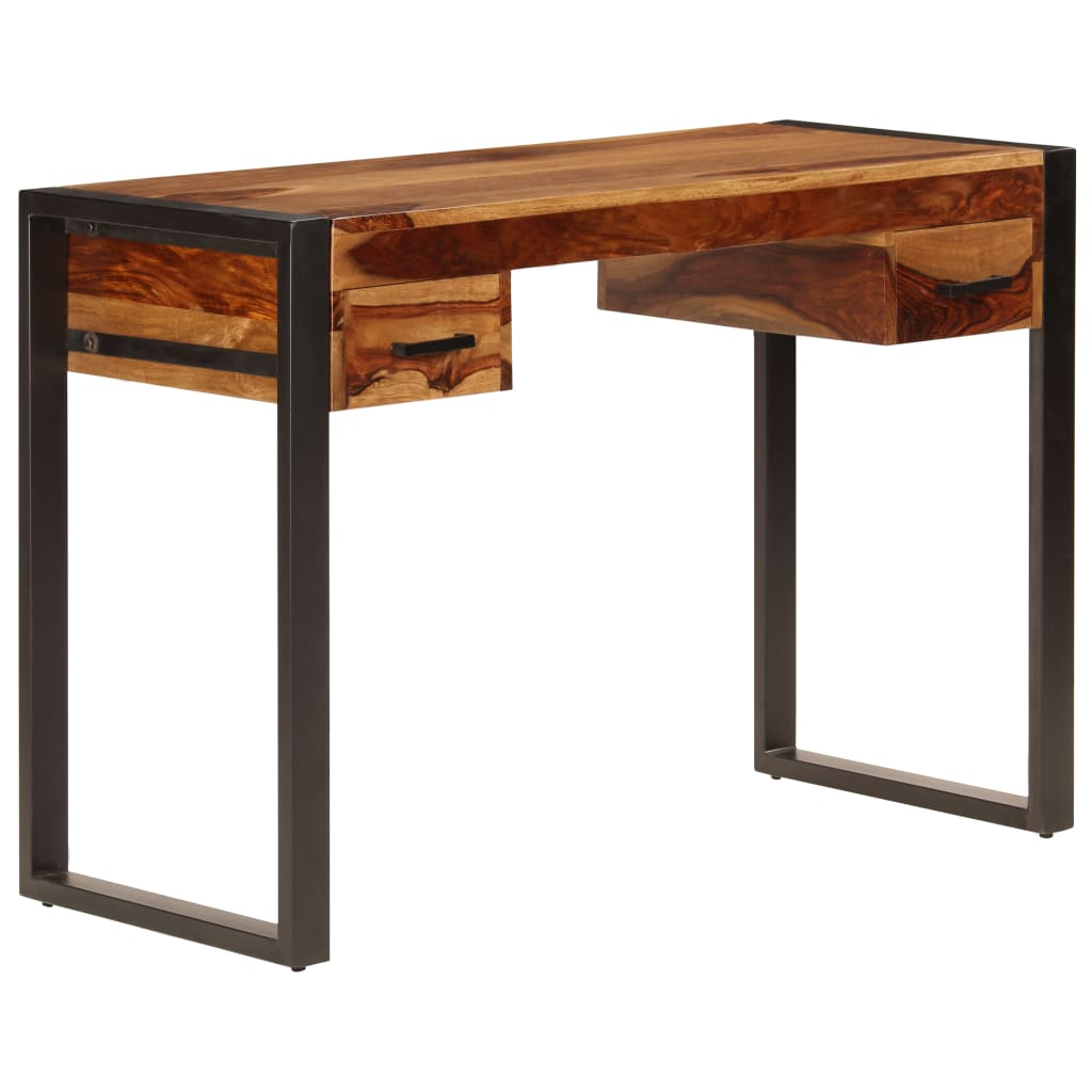 vidaXL Stôl s 2 zásuvkami 110x50x77 cm masívne sheeshamové drevo