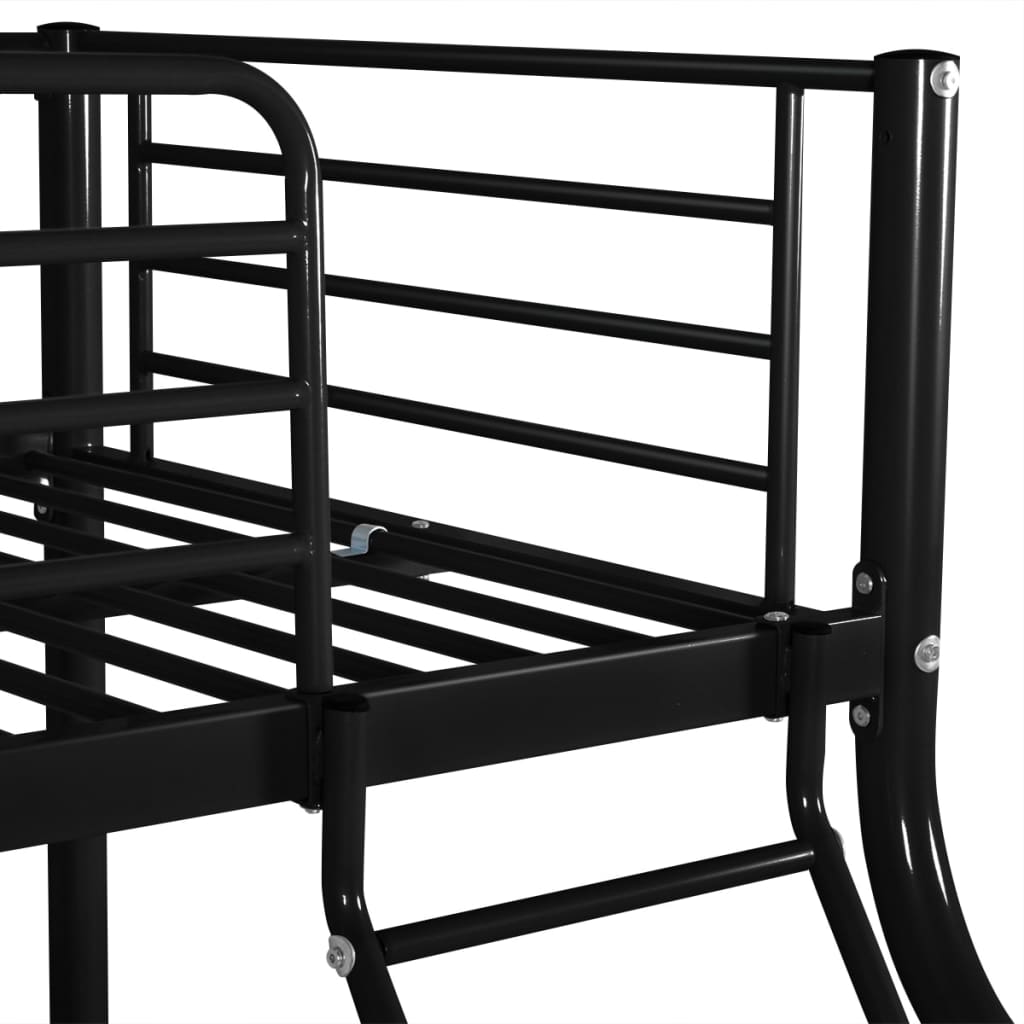 vidaXL Rám detskej poschodovej postele, čierny, kov 140x200/90x200 cm