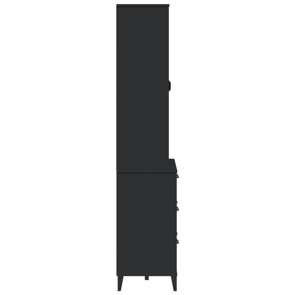 vidaXL Vysoká skrinka VIKEN čierna 80x40x190 cm borovicový masív