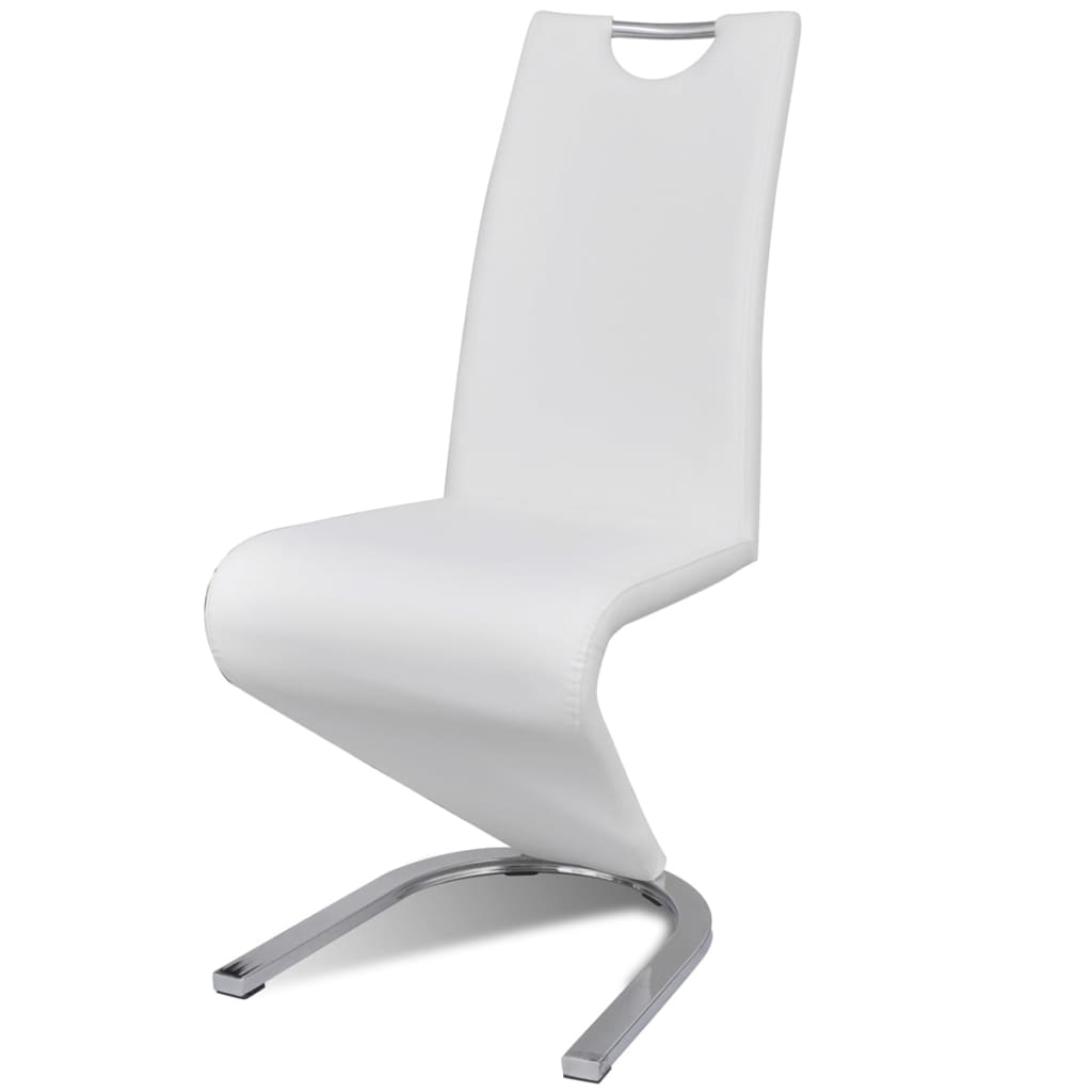 vidaXL Jedálenské stoličky 2 ks biele umelá koža