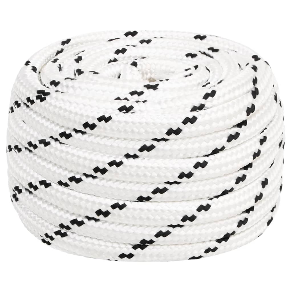 vidaXL Pracovné lano biele 18 mm 100 m polyester