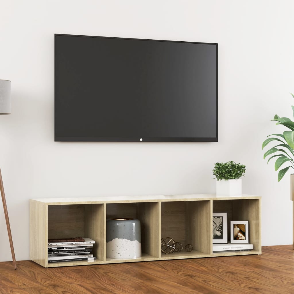 vidaXL TV skrinka, dub sonoma 142,5x35x36,5 cm, kompozitné drevo