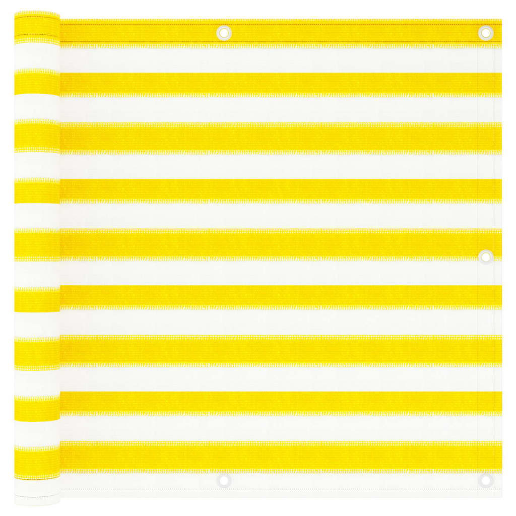 vidaXL Balkónová markíza žlto-biela 90x300 cm HDPE