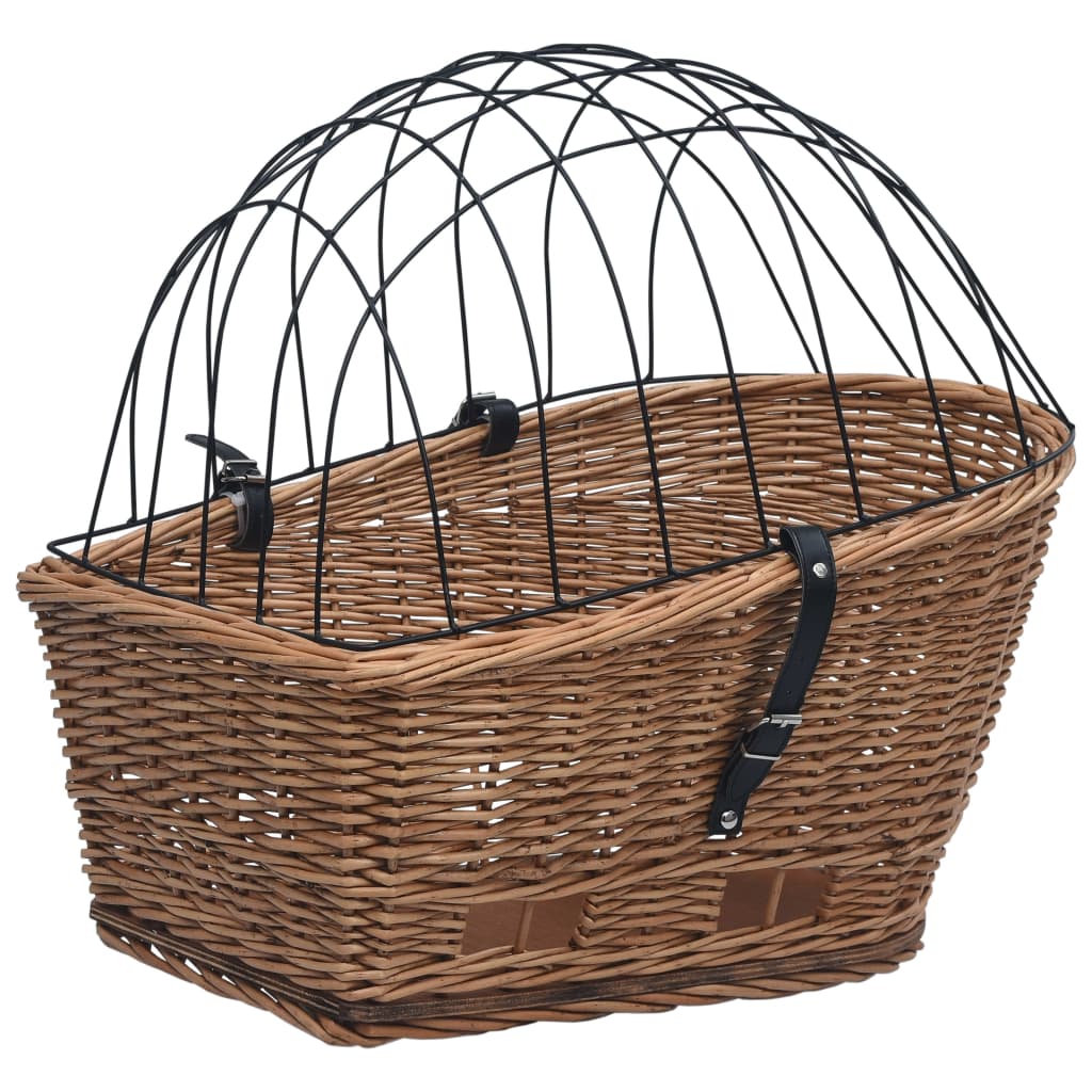 vidaXL Kôš na zadný nosič na bicykel s poťahom 55x31x36 cm prírodná vŕba