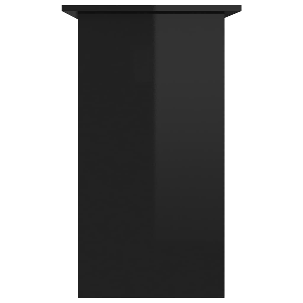 vidaXL Písací stôl, lesklý čierny 80x45x74 cm, drevotrieska