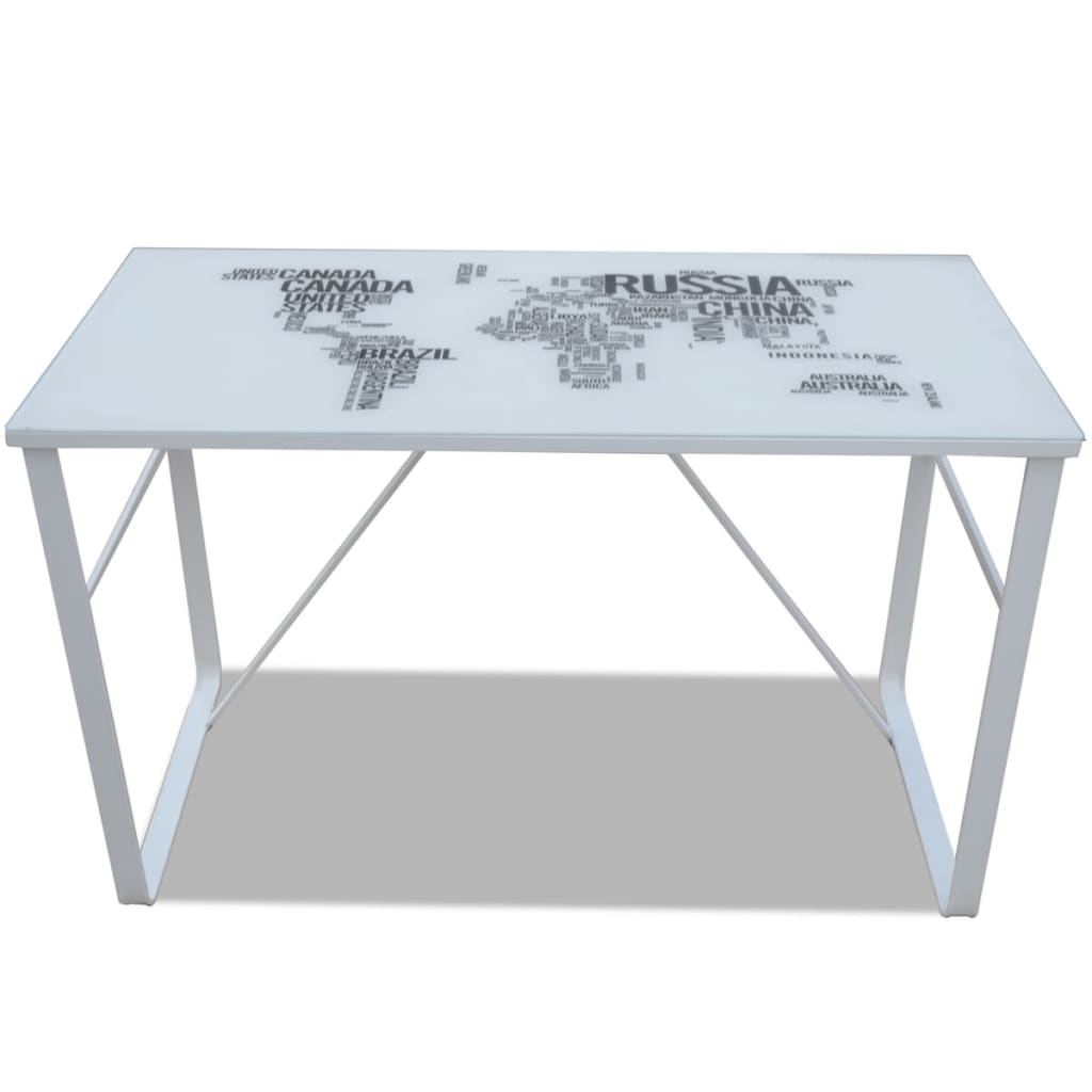 Obdĺžnikový písací stôl s potlačou mapy