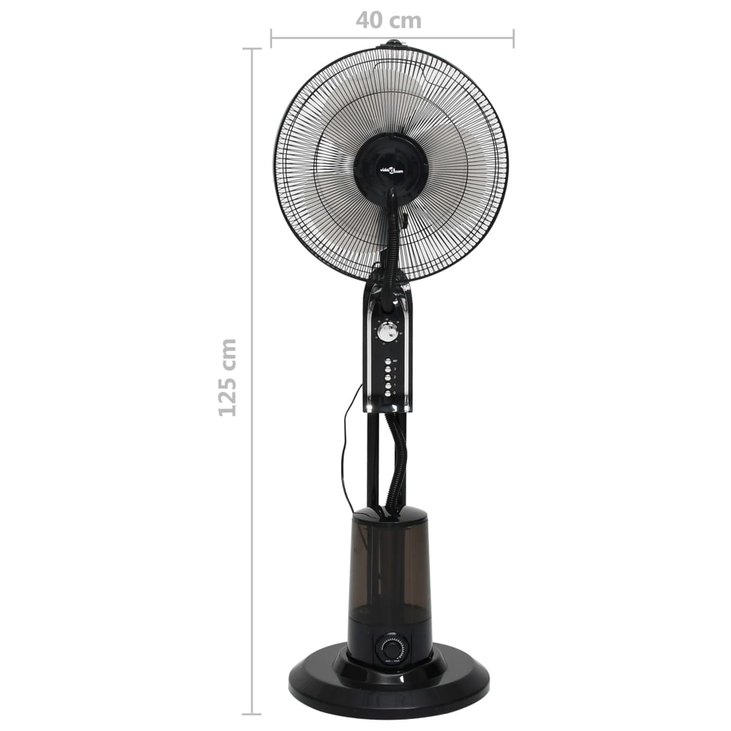 vidaXL Stojanový ventilátor s výrobou hmly 3 rýchlosti fúkania čierny
