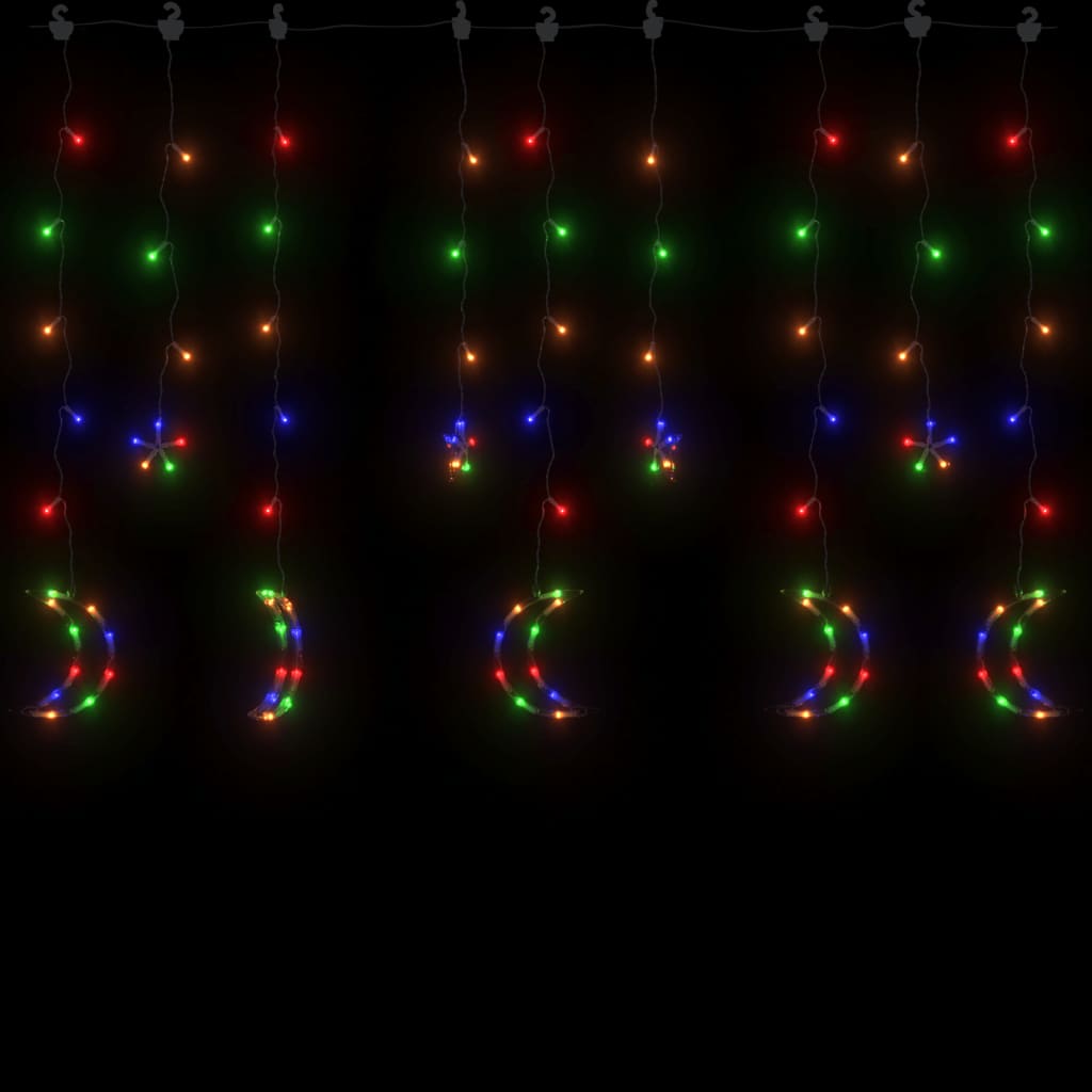 vidaXL Hviezdy a mesiac svetlá diaľkové ovládanie 138 LED farebné