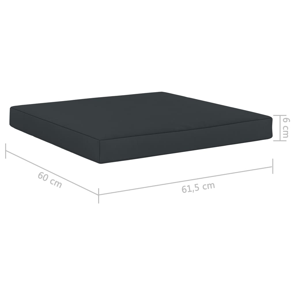 vidaXL Podložka na paletový nábytok 60x61,5x6 cm, antracitová, látka