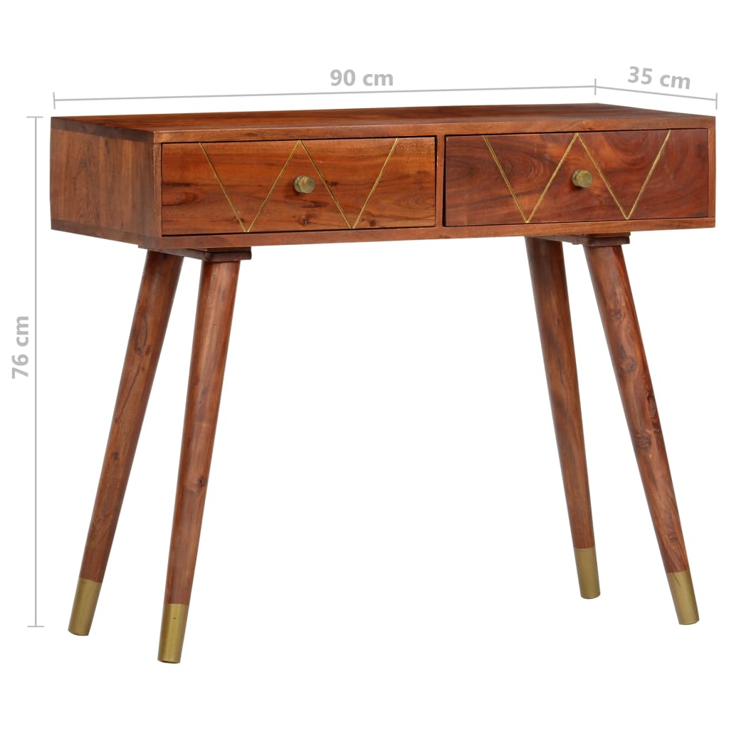 vidaXL Konzolový stolík 90x35x76 cm masívne akáciové drevo