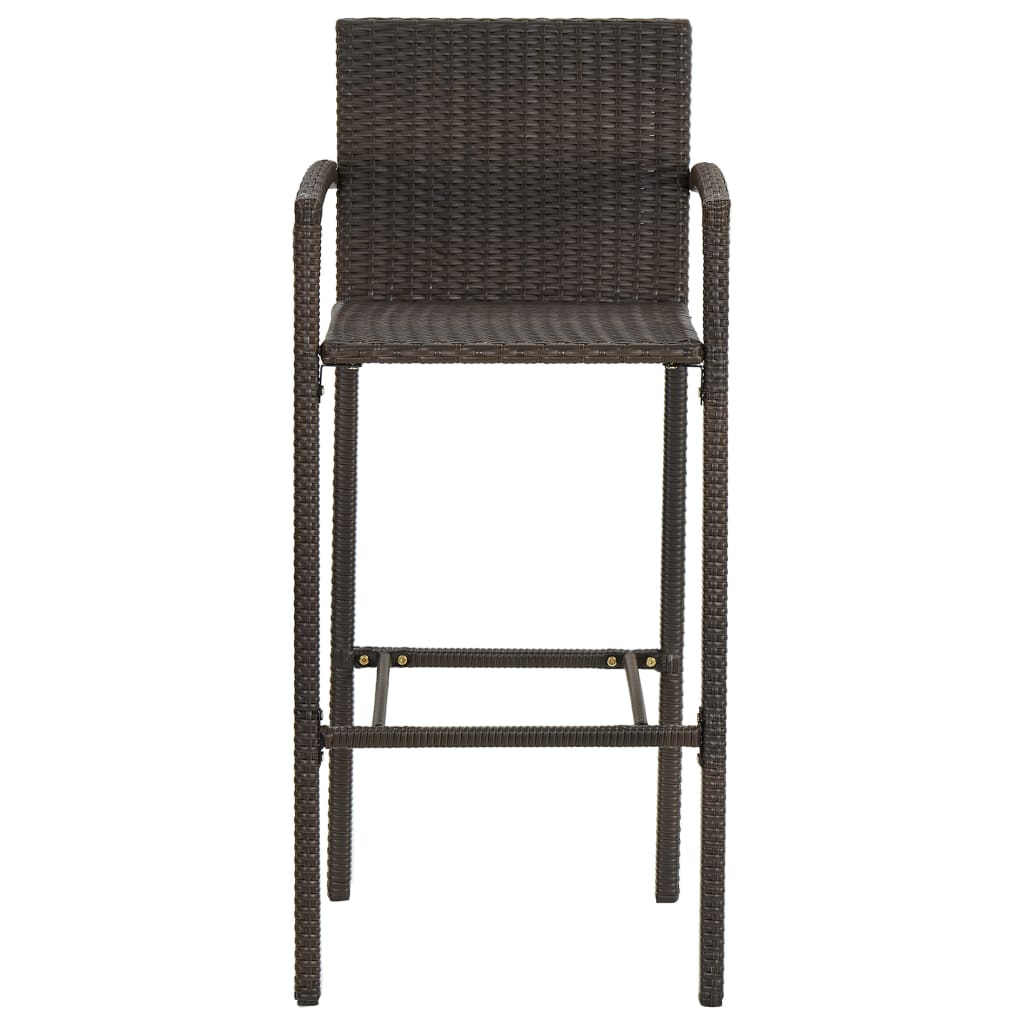 vidaXL Barové stoličky 2 ks hnedé polyratan