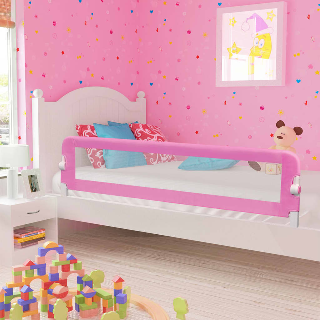 vidaXL Zábrana na detskú posteľ, ružová 180x42 cm, polyester