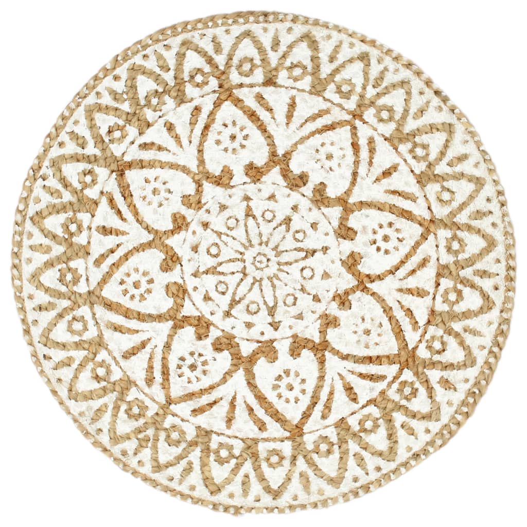 vidaXL Prestierania 6 ks biele 38 cm jutové okrúhle