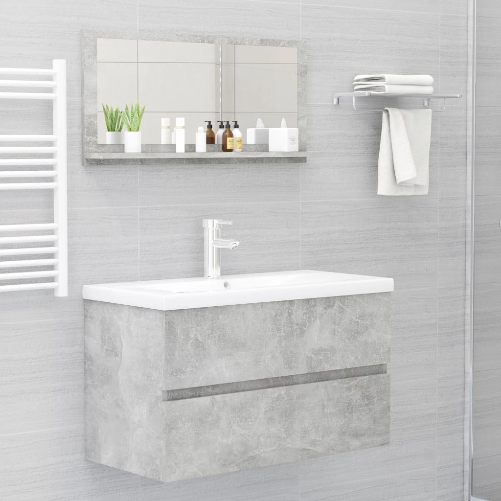 vidaXL Kúpeľňové zrkadlo, betónovo sivé 80x10,5x37cm, kompozitné drevo
