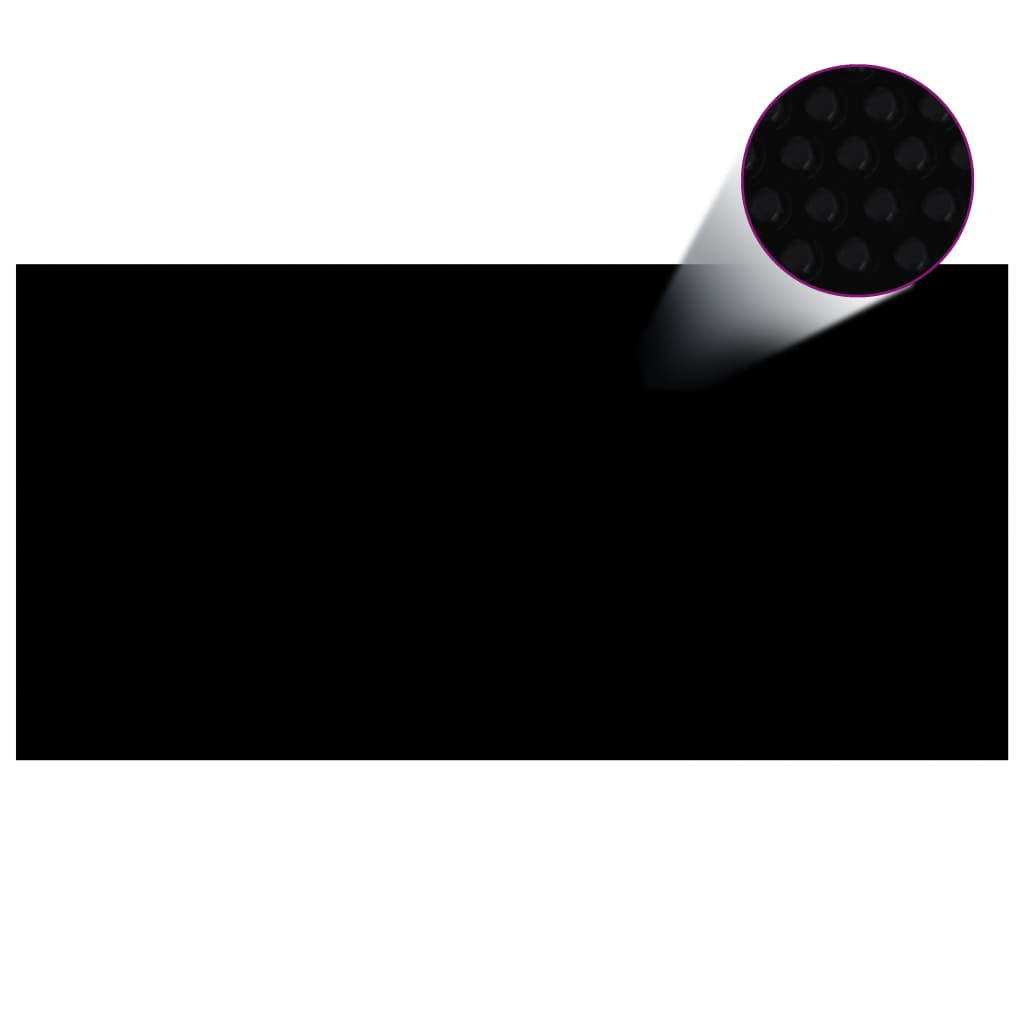 vidaXL Plávajúca PE solárna fólia 732x366 cm čierna a modrá
