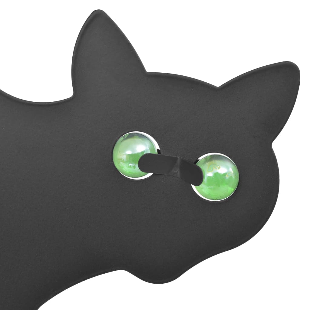 vidaXL 3-dielna sada strašiakov v tvare mačiek, čierna, oceľová